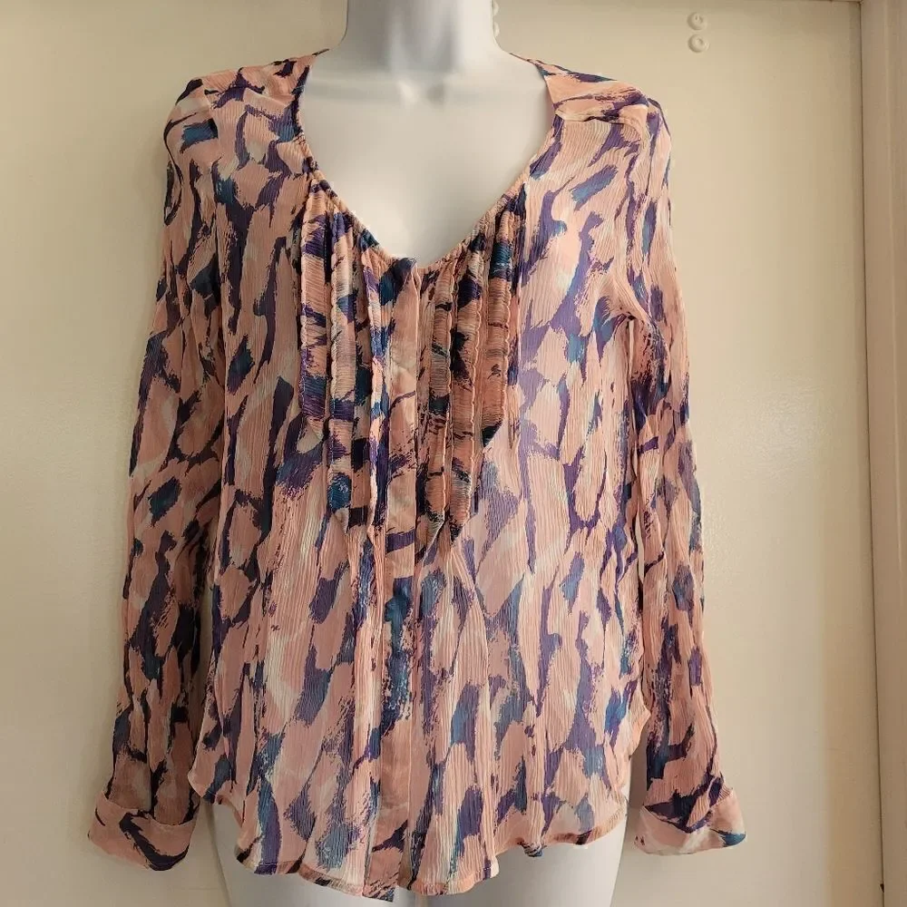 Maeve purple and pink soft  ruffle top
